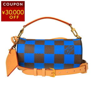 Louis Vuitton Shoulder Bag Damier Pop Polochon Blue Brown